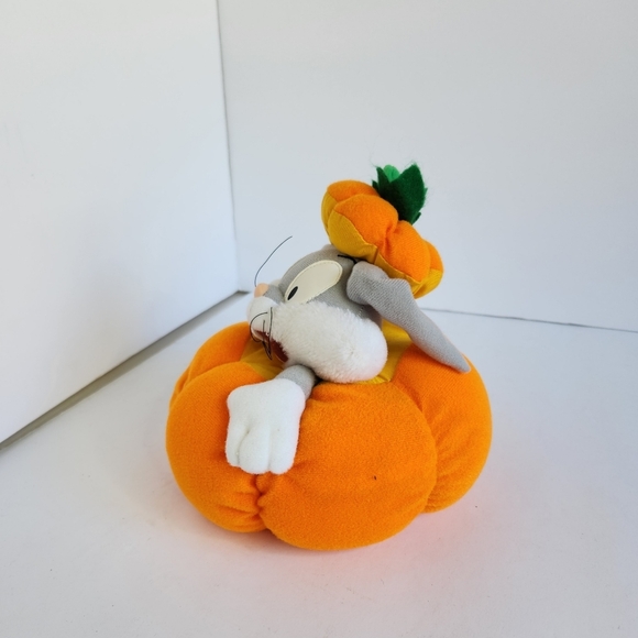 Bugs Bunny Pumpkin Plush 1997 Warner Bros Looney Tunes Halloween Fall 90s 1990s - Picture 3 of 10